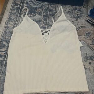 Express Cream Camisole with Crisscross Front, NWT